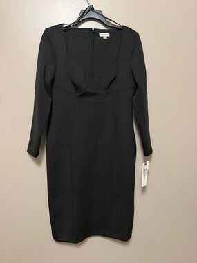 Calvin Klein Black Long Sleeve Sheath Dress